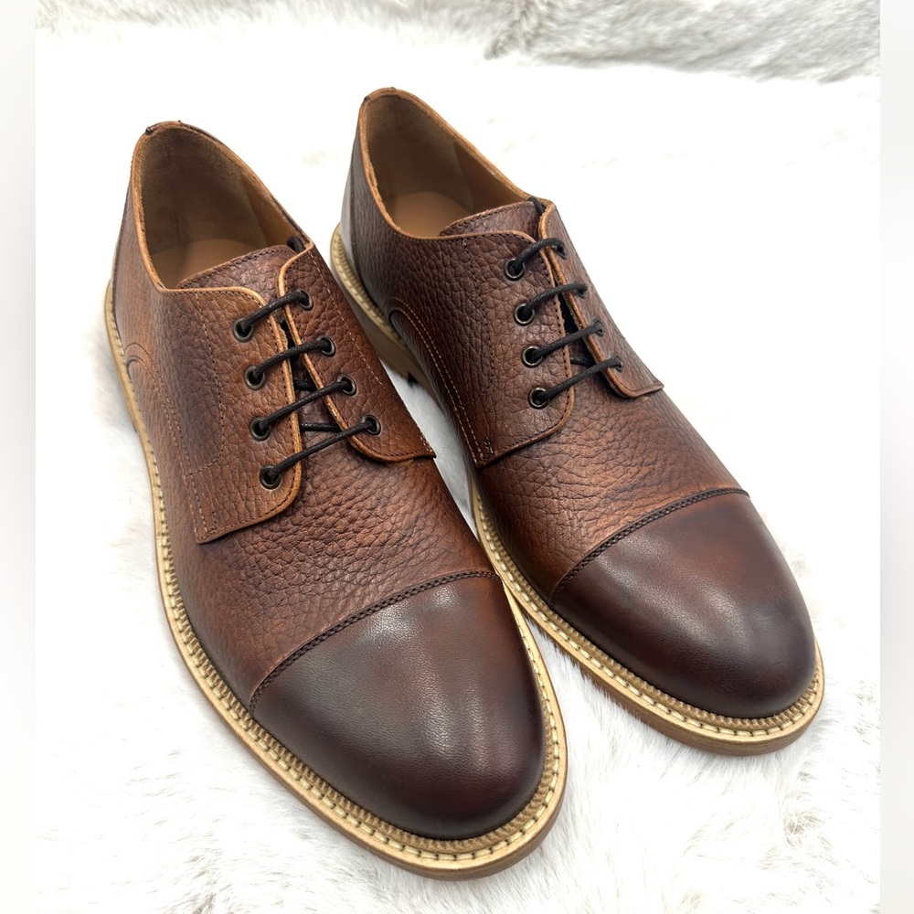 Taft The Rome shoe Cognac Brown Leather Dress Lace Up Oxford Shoes EU 41 US 8